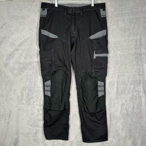 Fristads Pro Workwear Cargo Pants Mens 38 Black Gray Reflective Kneepads C54
